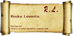 Roska Levente névjegykártya